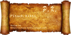 Pitsch Kitti névjegykártya